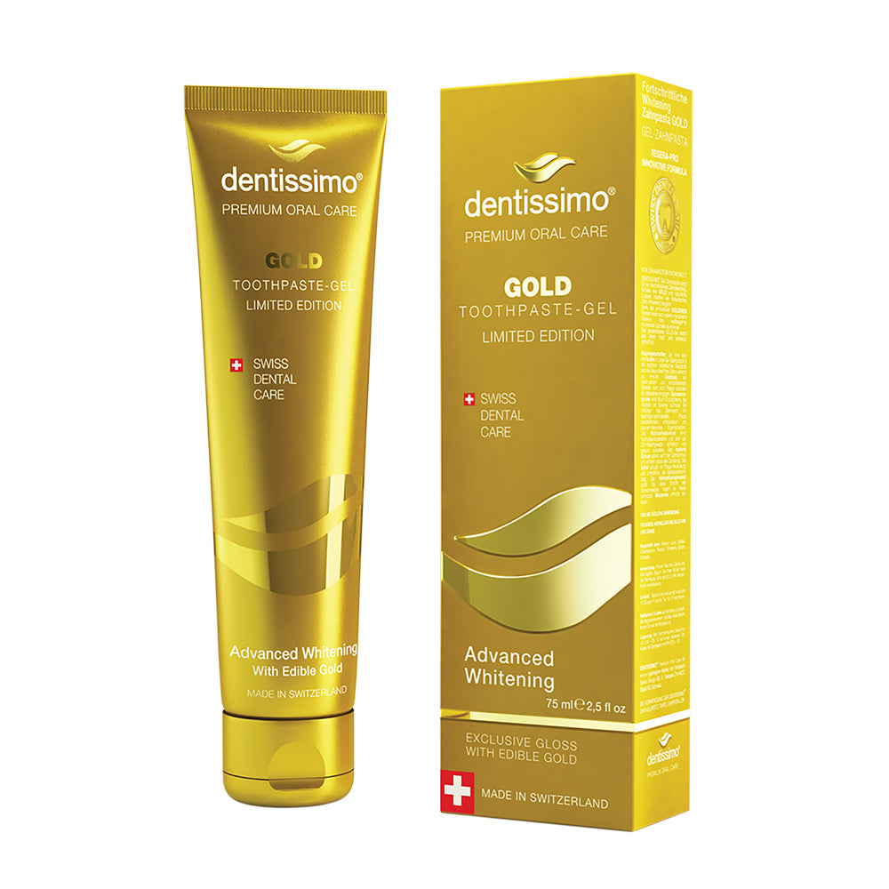 DENTISSIMO „ADVANCED WHITENING GOLD“ kasdieninė dantų pasta-gelis