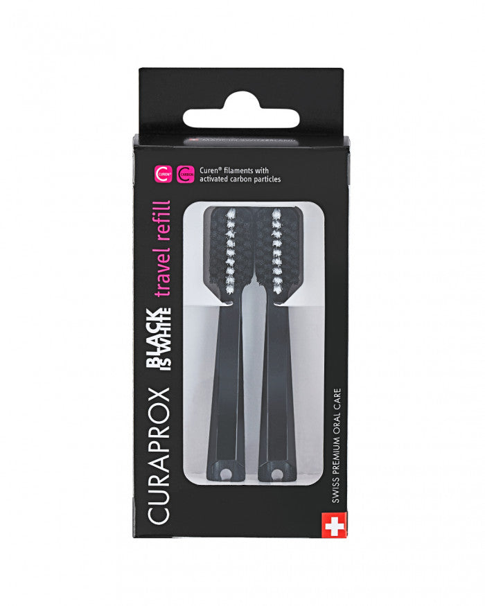 Kelioninio rinkinio atsarginės šepetėlio galvutės, 2 vnt.