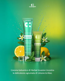 Dantų pastų rinkinys CURASEPT Botanical Garden Protection Booster, Herbal Invasion 75 ml + Limone&Aloe 20 ml