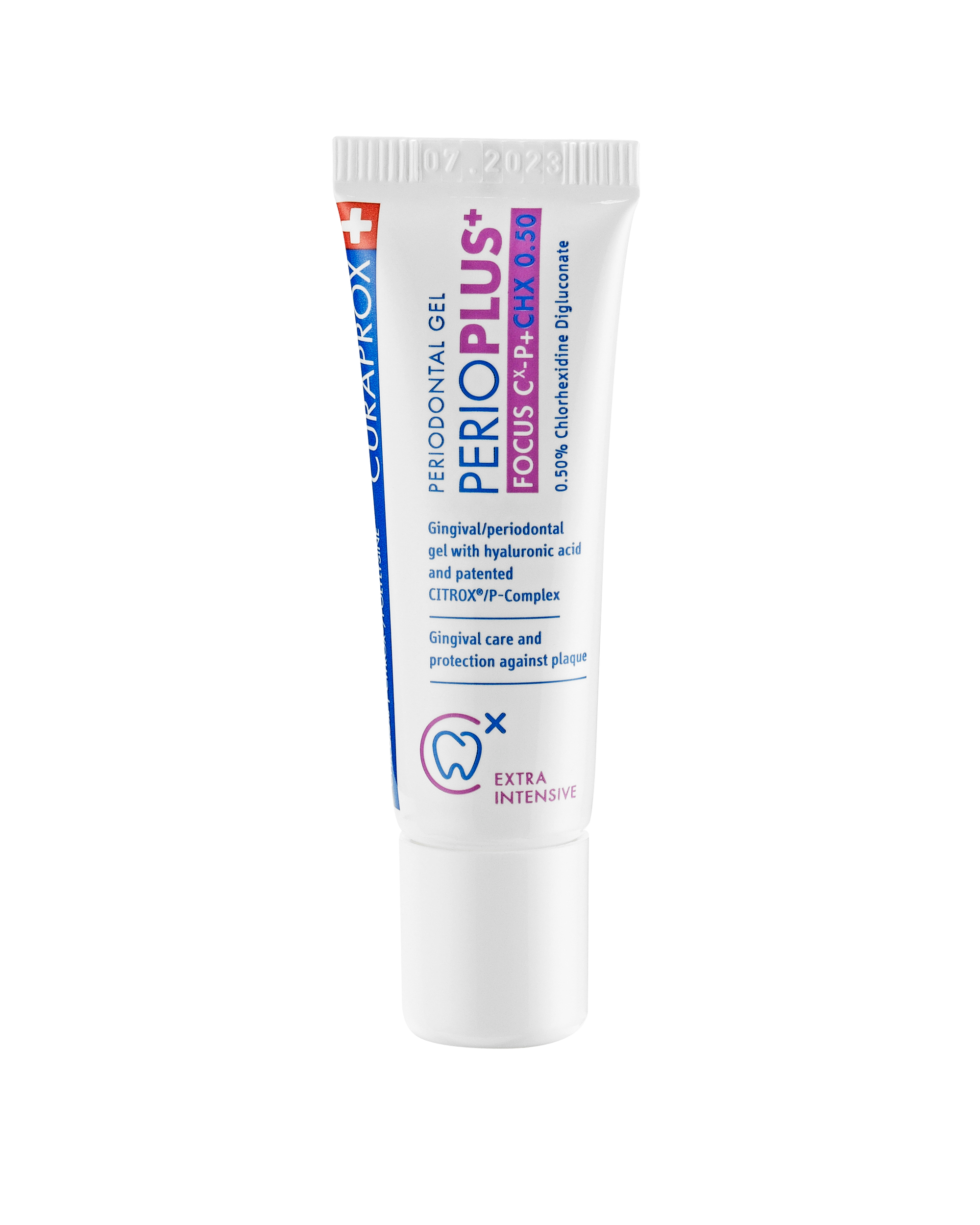 CURAPROX antibakterinis burnos ertmės gelis su 0,5 % chlorheksidino PERIO PLUS+ FOCUS