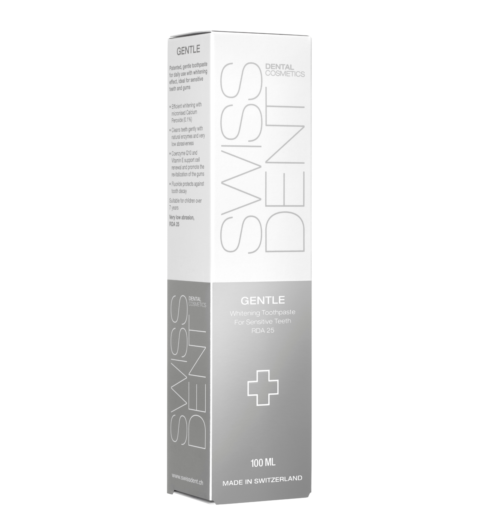 Švelniai balinanti dantų pasta jautriems dantims SWISSDENT GENTLE, 100 ml