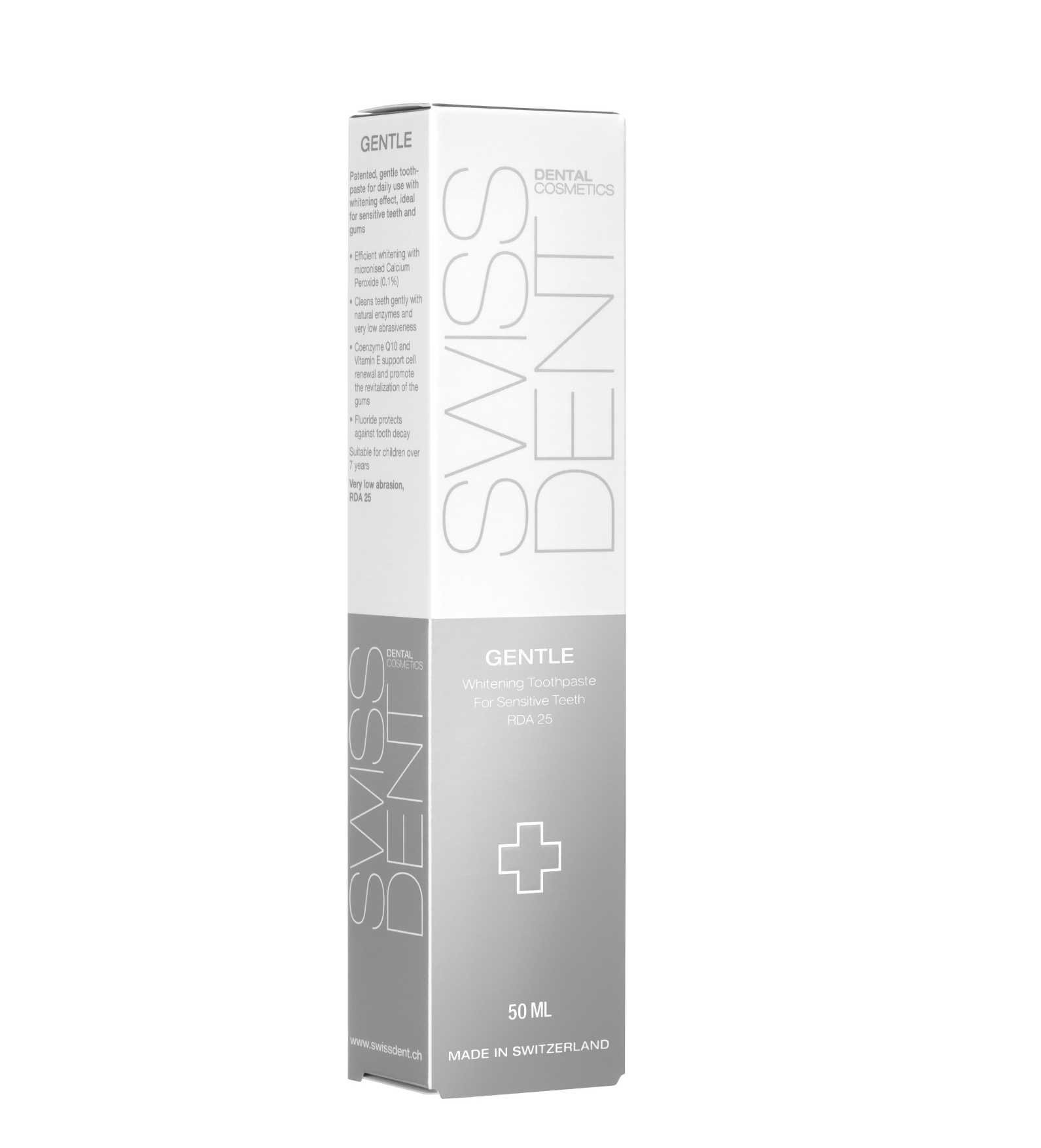 Švelniai balinanti dantų pasta jautriems dantims SWISSDENT GENTLE, 50 ml