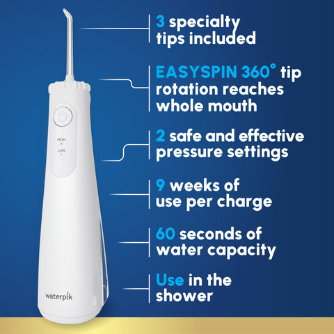 WATERPIK WF-26 bezvadu mutes irigators, balts
