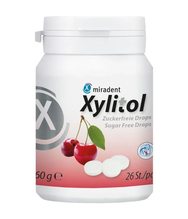 XYLITOL ksilitolio pastilės, vyšnių skonio, dėžutėje