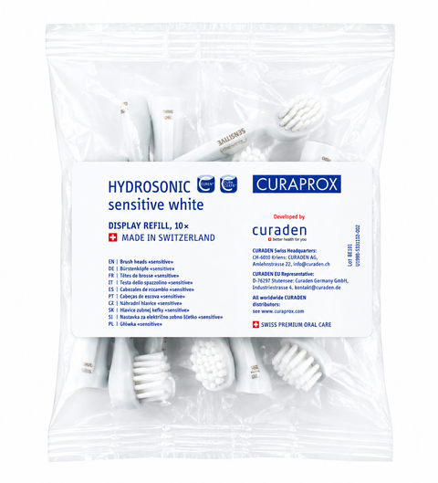 Hydrosonic šepetėlio galvutės sensitive, 10 vnt.